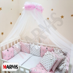 Set de Lenjerie pentru Pătuț Bebe/Copii 8 Piese Wonderland Roz